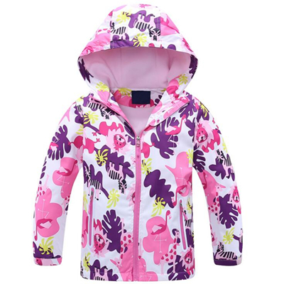 

2020 Spring Fashion Kids Fleece Jacket For Girls Flower Coats Children's Windbreakers Outerwear Water Proof, 01