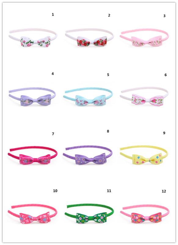 

24pcs Fashion Cute Grosgrain Ribbon Bow Hairbands Floral Bowknot Hair Sticks Princess Headwear Girls Hair Accessories, 15