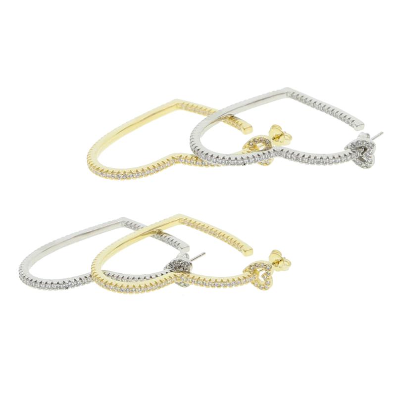 

2020 fashion trend big hoop earring with heart shape hollow earring for women lady wedding engagement big jewelry