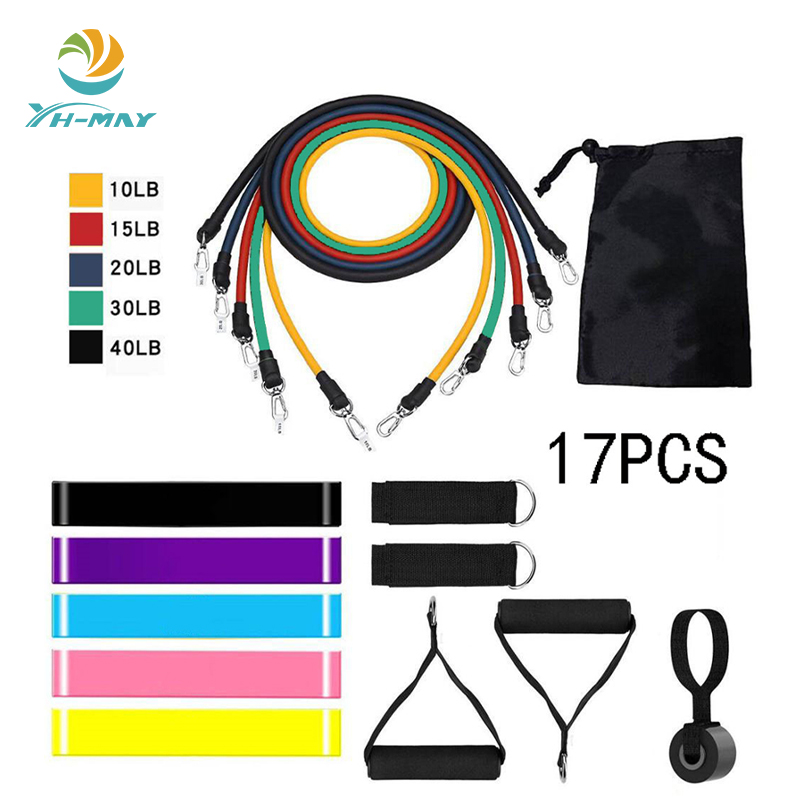 

Yoga 17pcs/Set Pull Rope Fitness Exercises Resistance Bands Latex Tubes Pedal Excerciser Body Training Workout Yoga