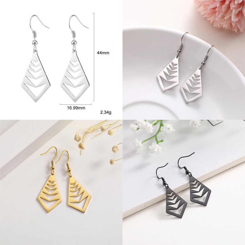 

Dawapara Trendy Earrings for Women Stainless Steel Geometric Hollow Dangle Earring Minimalist Jewelry Aretes De Mujer Modernos