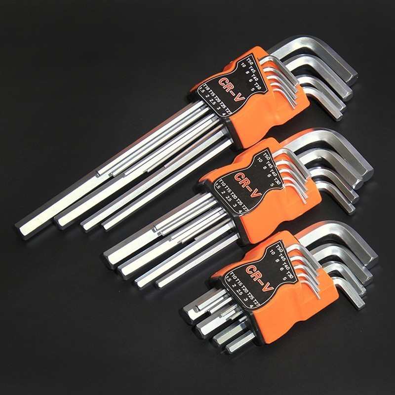 

FGHGF 9PCS L Type Double-End Screwdriver Hex Wrench Set Allen Key Hexagon Flat Ball Torx Star Head Spanner Key Set Hand Tools