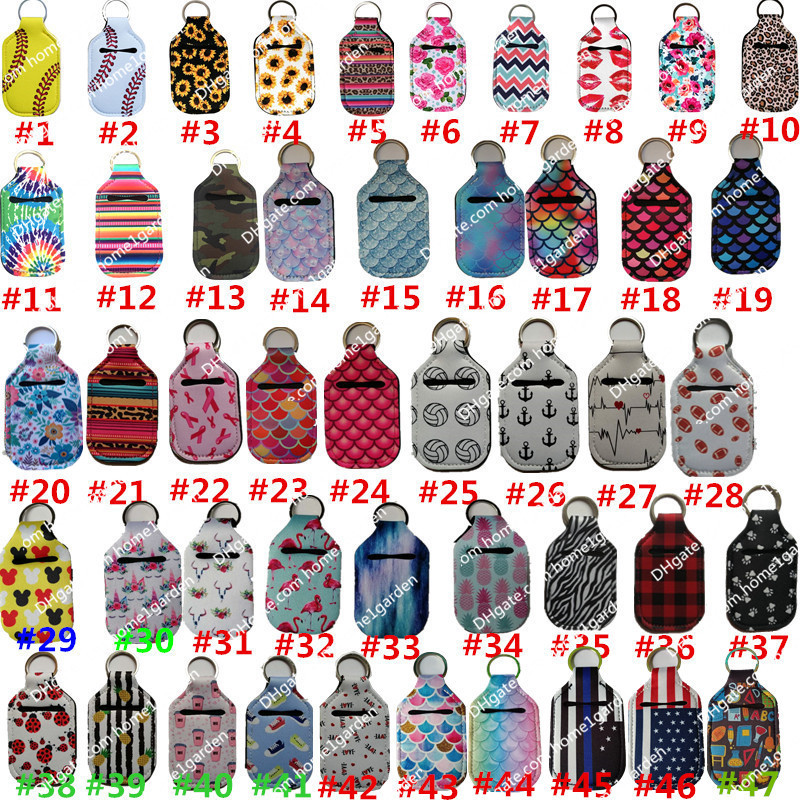 

30ml Hand Sanitizer Holder Keychain Party Favor Mini Bottle Cover Square 195 Colors