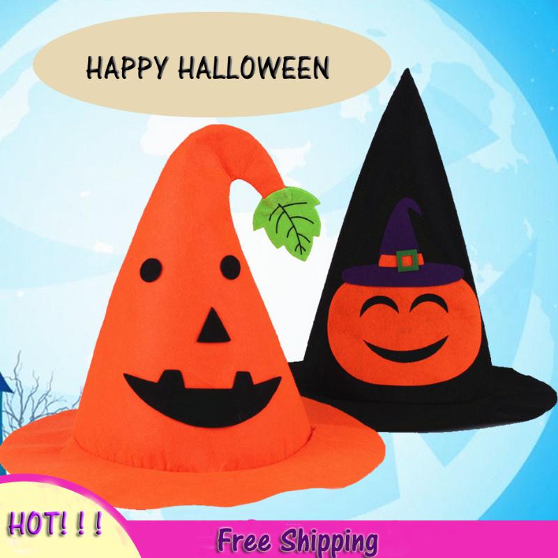 

3pcs/lot Halloween decorating party items pumpkin hat Wizard Hat witch pointed corner