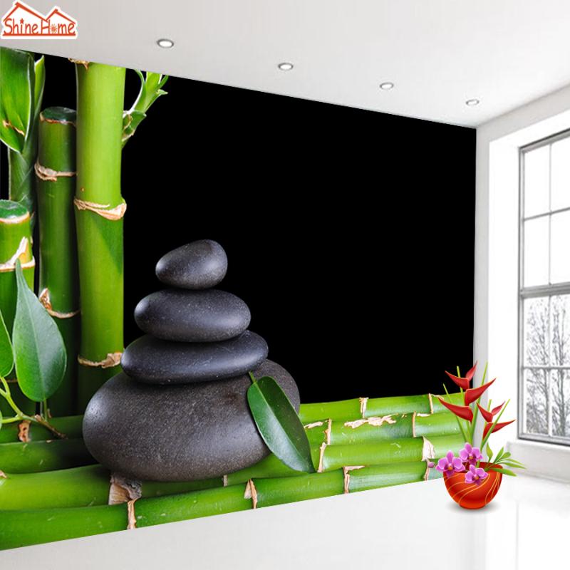 

ShineHome-Modern Custom Stone Pebble Wallpapers for 3 d Walls Living Room Girl Natural Bamboo Wallpaper Wall Paper Home Decor, Embossed material
