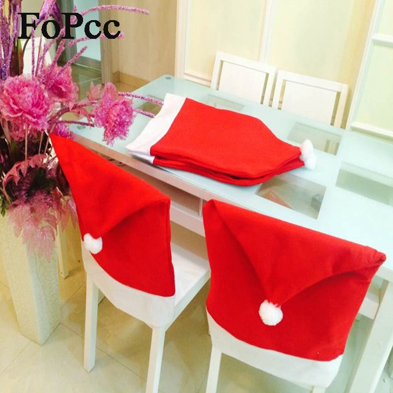 

2020 New Arrival Santa Claus Hat Chair Covers Christmas Red Hats For Dinner Table Party Decor Home Decorations Xmas Ornaments