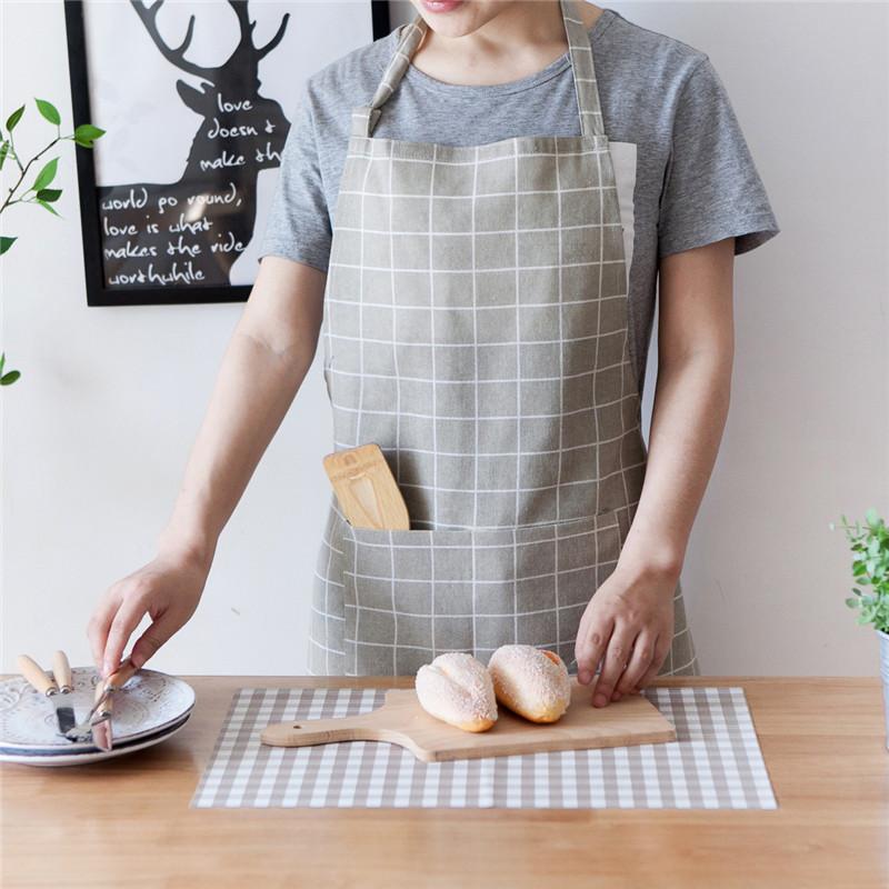 

1 Pcs Plaids Tree Apron Cotton Linen Bird Woman Adult Bibs Home Cooking Baking Coffee Shop Cleaning Aprons Kitchen Accessory
