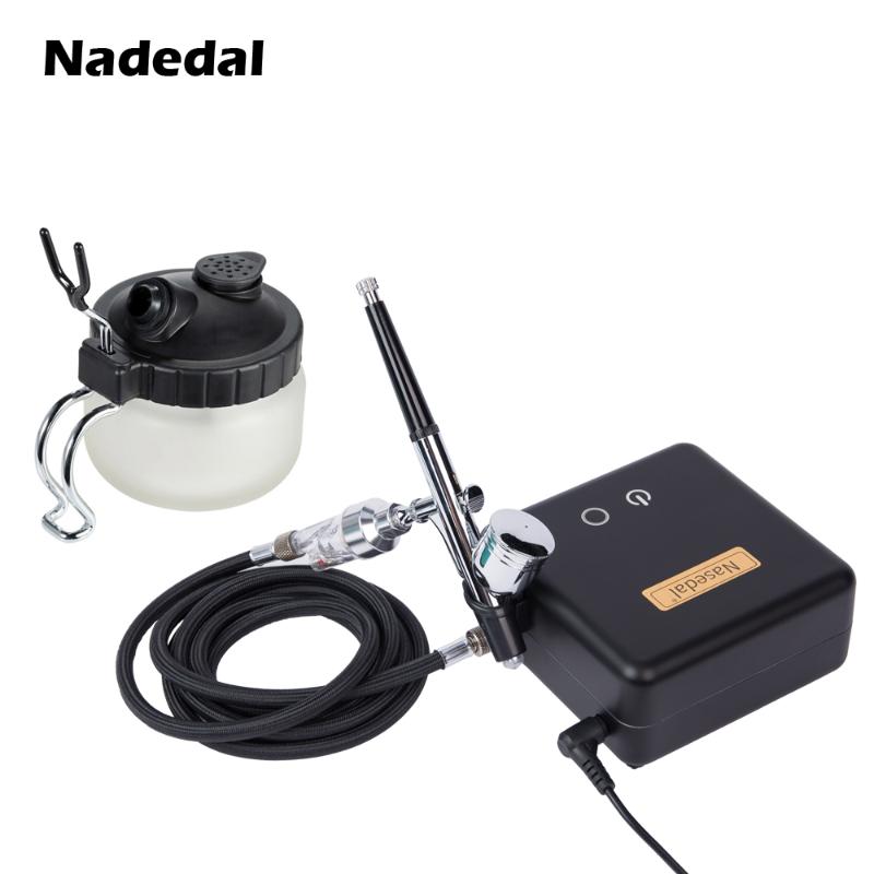 

Nasedal Auto Stop Function Dual-Action Airbrush Compressor 0.2mm/0.3mm/0.5mm Set Spray Gun Adjustable Power Touch Switch