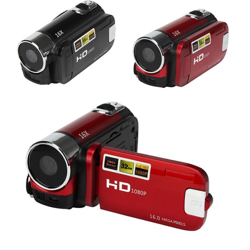 

HD-100 1080P Gift DVR Definitio Selfie Anti-Shake Video Record Shoot LED Digital Camera Camcorder NO WiFi 16X Digital Zoom, Black