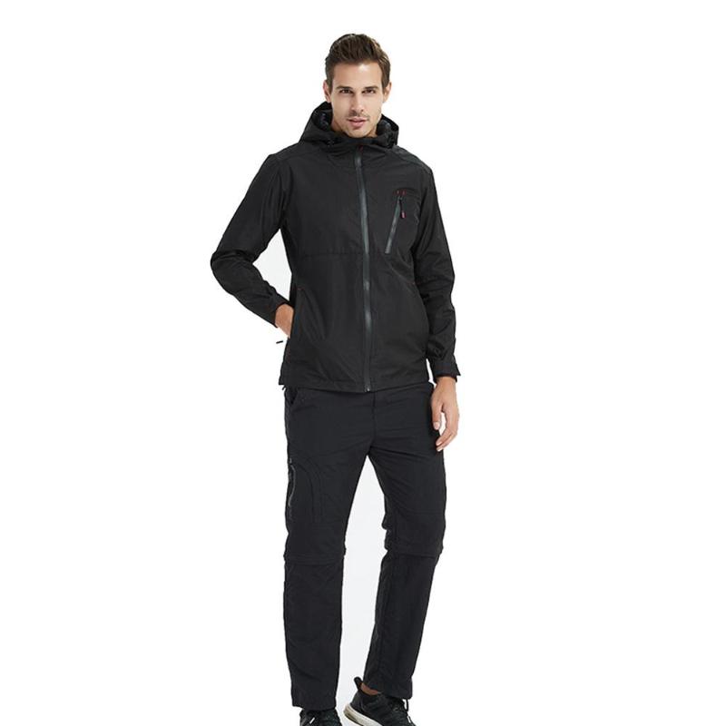 

Men Winter Outdoor Hiking Windproof Coat With Hooded Plus Size Casual Sport Solid Color Waterproof Soft Shell Jackets For Male, Black