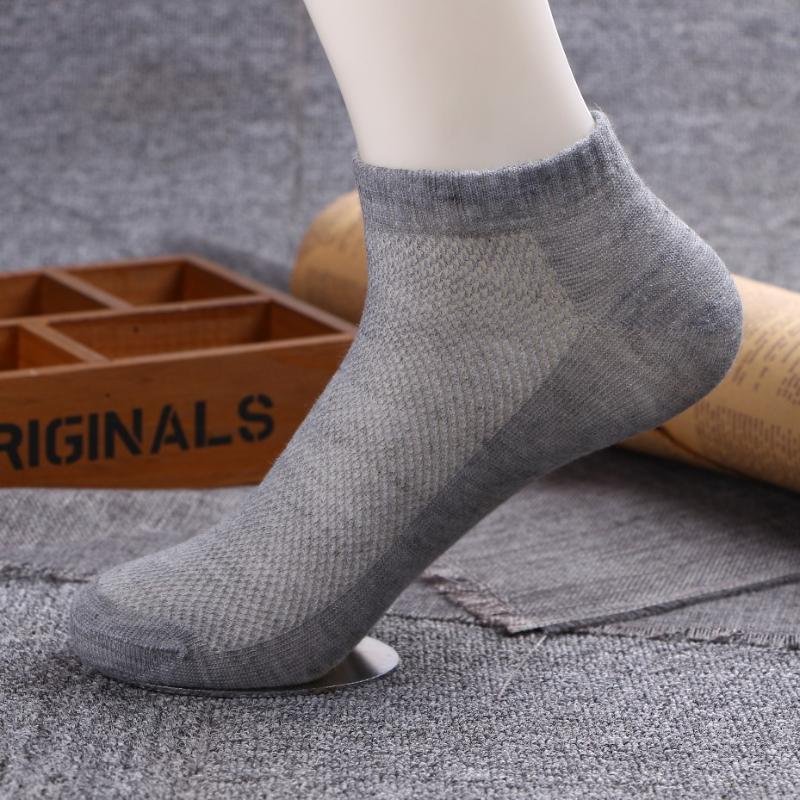 

2 Pairs Summer Invisible Boat Socks Cotton Men's Socks Low Cut 3 Colors No Show Style Mesh Fashion Business Casual Harajuk, Gray