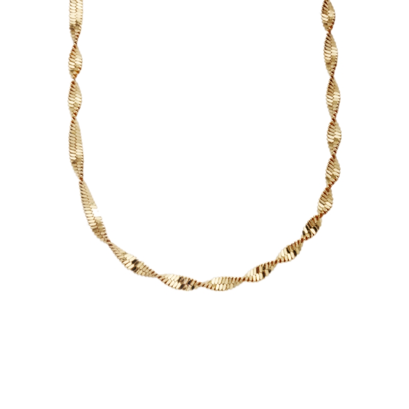 

Timeless Wonder Titanium Snake Twist Chains Necklace Women Statement Stainless Steel Jewelry Hiphop Trendy Boho Ins New 8422