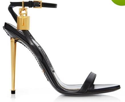 metal locking high heels