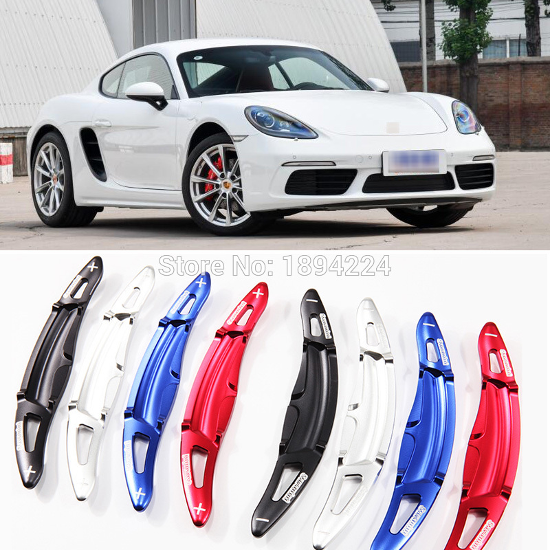 

2pcs High Quality Aluminum Car Steering Wheel Shift Paddle Shifter Extension For Porsche 718 2016-2019