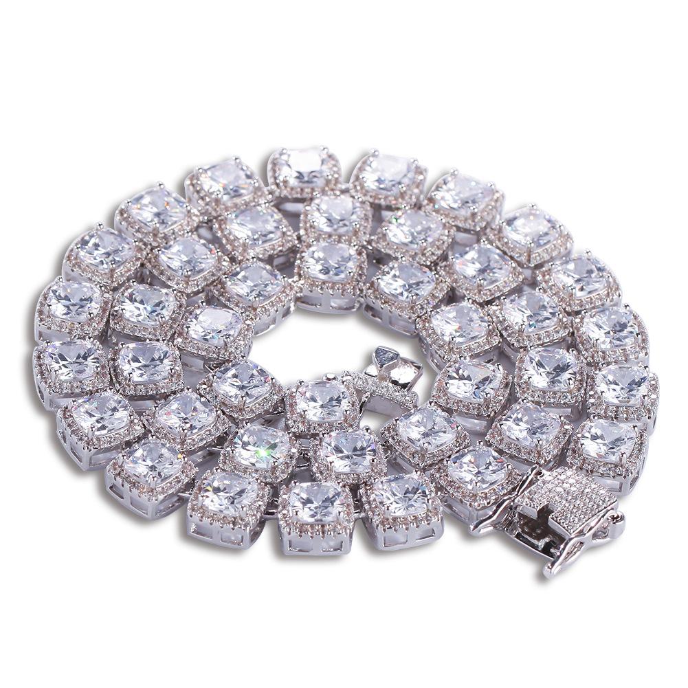 

Men Hip Hop Punk Tennis Chain Very Brilliant Square Cubic Zirconia Necklace Bracelet Luxury Copper Iced Out Men Cuban Link Body Jewelry 2020