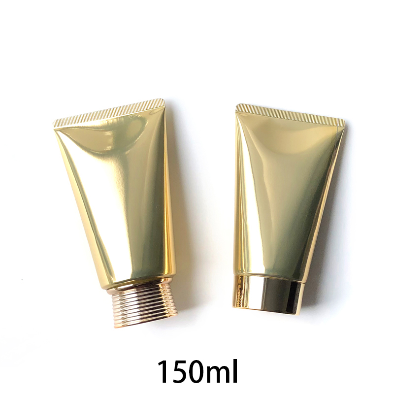 

150g Empty Squeeze Bottles Gold Aluminum Plastic Composite Cosmetic Containers 150ml Face Lotion Cream Tubes Free Shipping