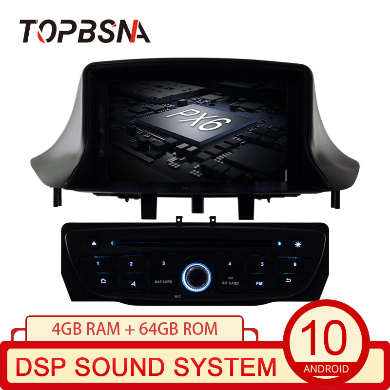 

TOPBSNA PX6 Android 10 Car DVD Player for Megane 3/ Fluence 2009-2020 GPS Navigation Radio Stereo tape recorder