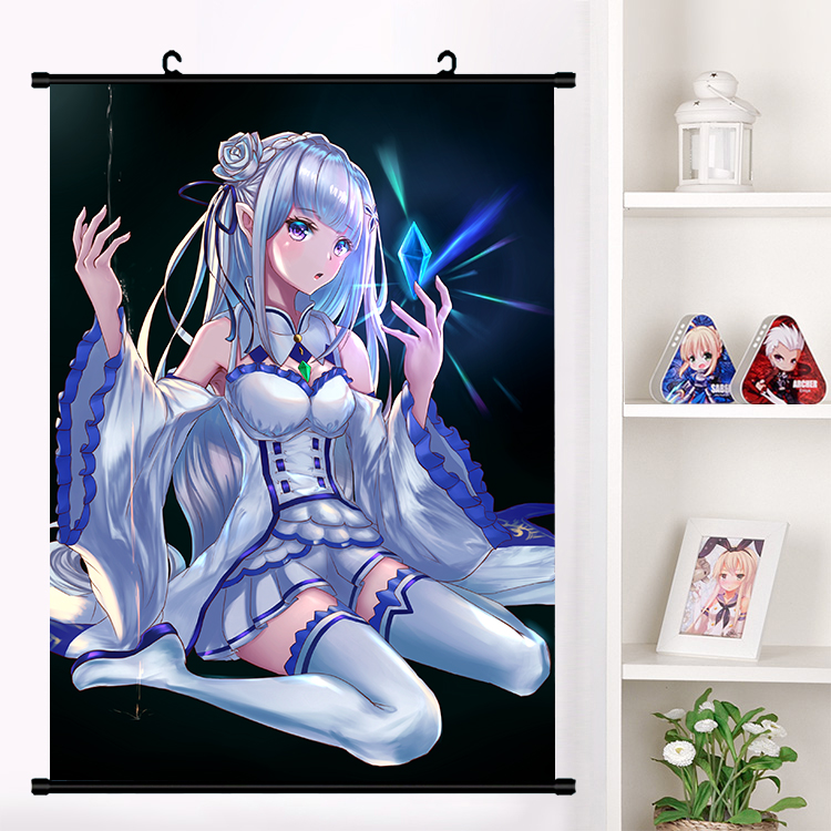 

Paintings Anime Re:zero Kara Hajimeru Isekai Seikatsu Beatrice Emilia Wall Scroll Mural Poster Hanging Home Decor Collection