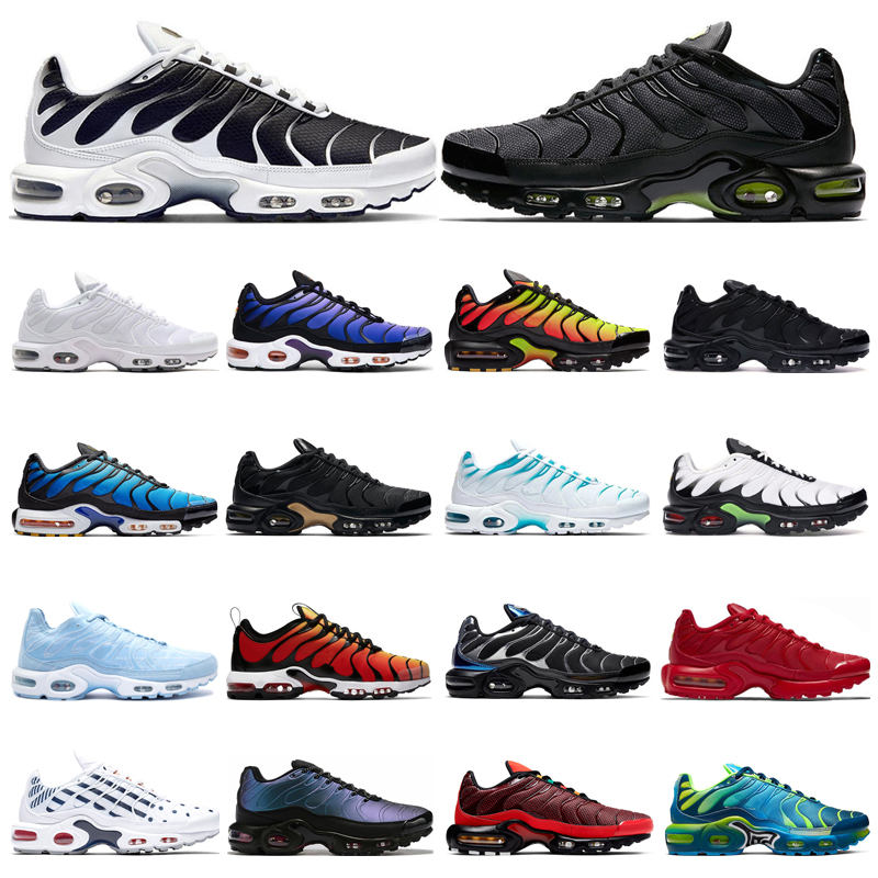 

Mens trainers TN plus running shoes Triple black white Voitage Purple oreo Volt Glow Black Metallic Blue Fury Tiger fashion sports sneakers