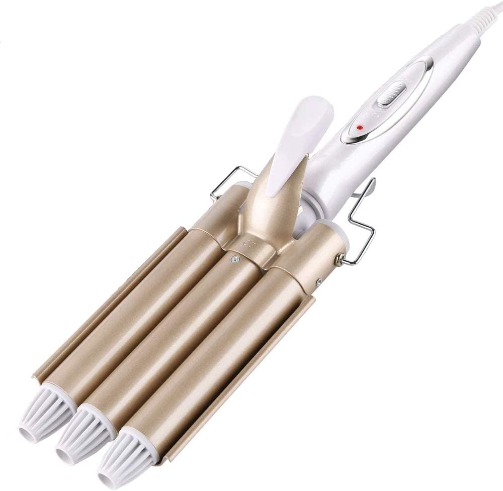 

Professional Hair Curler 3 Barrel Curling Iron Wand 22mm Dual Voltage Ceramic Hair Waver Crimper Instant Curls Crimping for Hair Styling