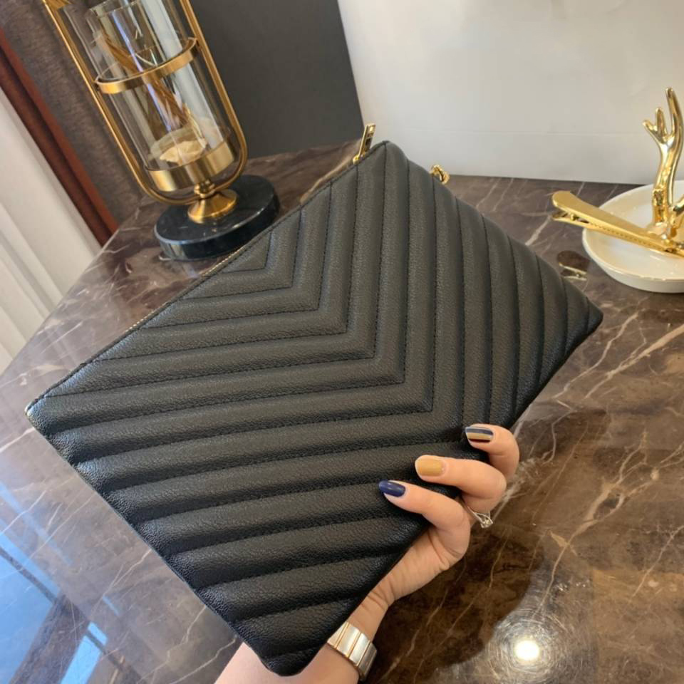 

2021 big brand handbags fashion designer ladies leather envelope banquet zipper mobile phone wallet, No bag