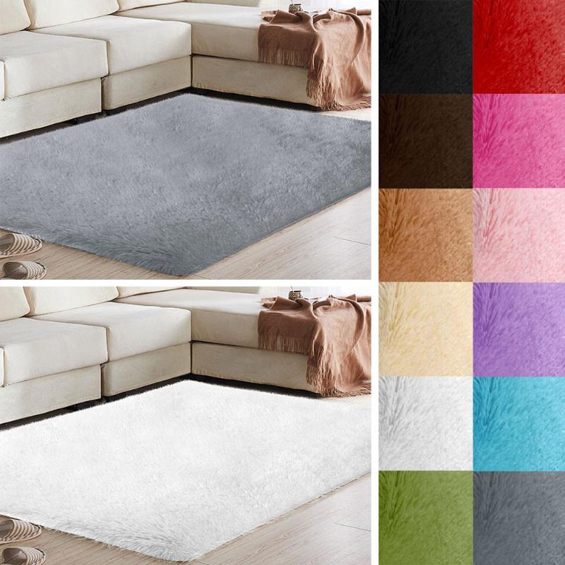 

Fluffy Rugs Area Rug 160x120cm Polyester Fiber Living Room Floor Bedroom Multicolored Bright Anti-Skid Carpet Floor Decoration, Red