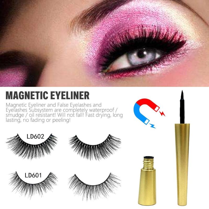 

2020 New Hot Natural 5D Mink Eyelashes Magnetic Eyeliner False Eyelashes 5D Fake Eyelash Extension Magnet Lash Eye Lashes Makeup