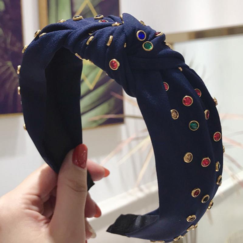 

Wide Side Hair Accessories Hoop Party Casual Bow Knot Women Headband Fashion Colorful Diamond Gift Elastic Daily Headdress