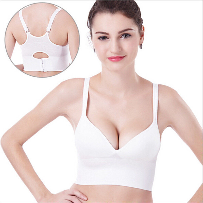 

Imcute 2020 New Women Sports Bra Racerback Seamless Wireless Bras Sleep Top Tank Female Sport Bra Push Up Sports Bras 4 colors, White