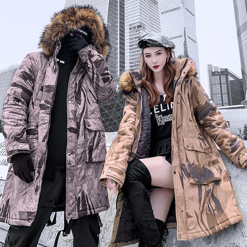 

Fashion wild couple cotton coat trend hooded men's jacket casual loose cotton clothing men and women winter new warm clothes, Gray