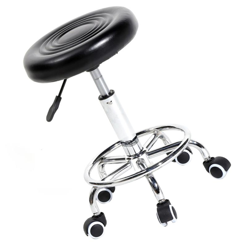 

1pc Round Stool Useful Beauty Salon Stool Bar for Daily Use Indoor Cheap Running Shorts Sports and Entertainment, Black