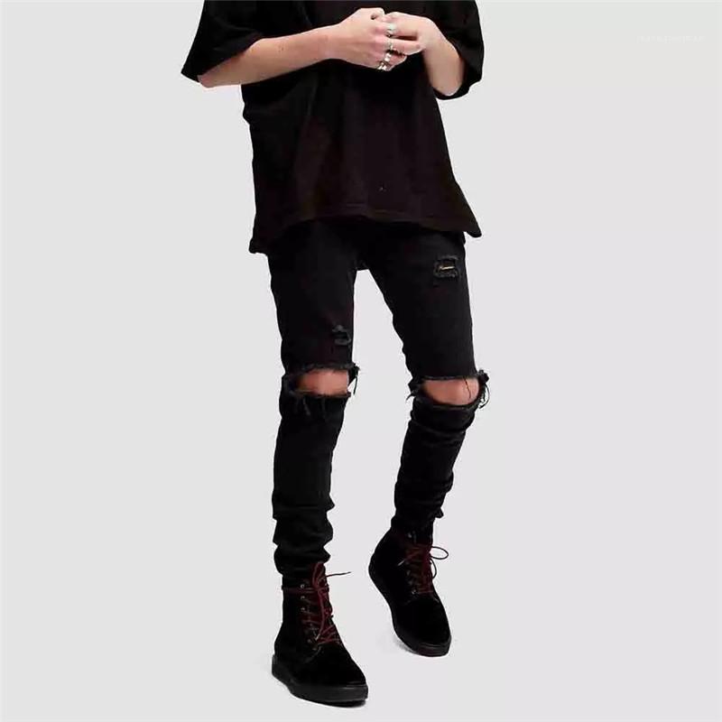 

Holes Hiphop Street Denim Pencil Pants Mens Casual Fit Jeans Mens Designer Black Casual Jeans Men Designer Jeans