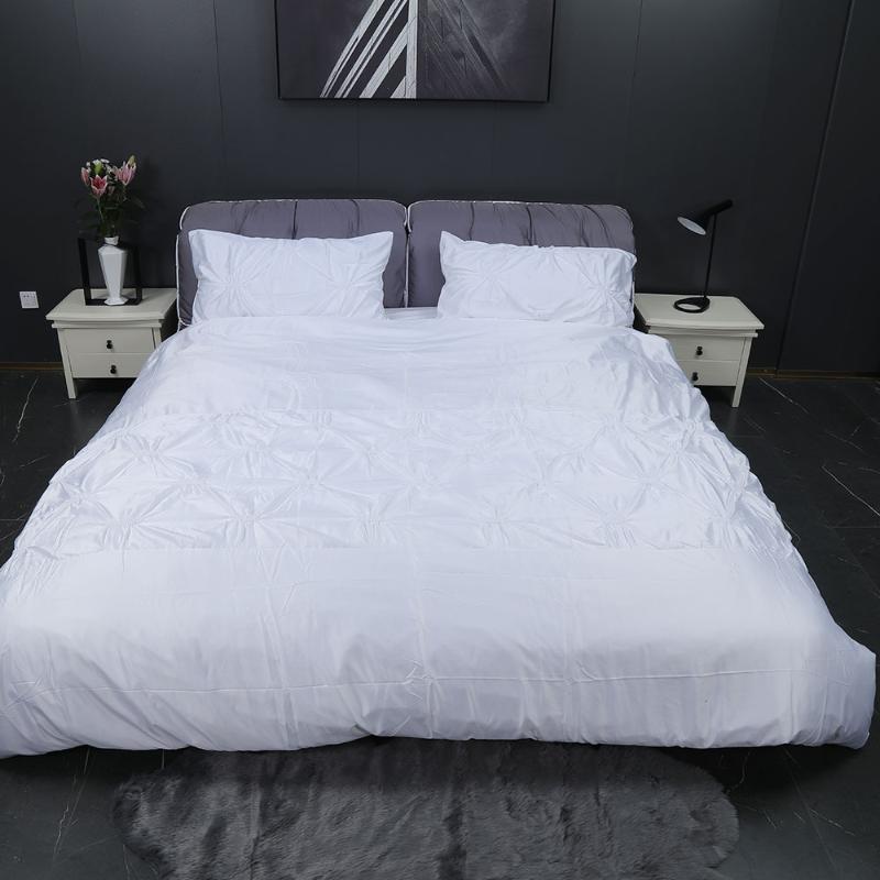 

Yimeis Double Bed Set Simple Comforter Bedding Sets White Soft Luxury Bedding Sets Jacquard