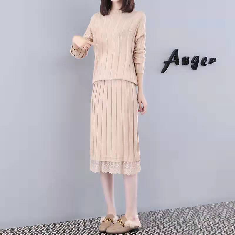 

Ay1042 2020 spring autumn winter new women fashion casual warm nice Sweater woman female knit sweater women two piece, Black