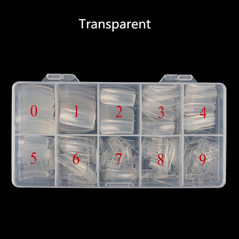 

500pcs/box 3Styles Fashion Long Acrylic False Nail Decoration Transparent Full Half and French Nail Tips for Salon