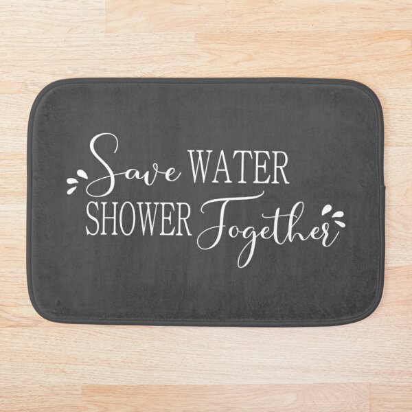 

Save Water Shower Together - and White - fun shower curtain Bath Mat Bathroom Bath Mat Set Mirrofiber Cartoon Rug Set