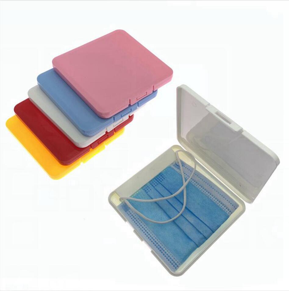 

Portable Mask Storage Box Dustproof Face Shield Moisture-Proof Container Disposable Face Mouth Cover Holder Mask Storage Case LJJP324, 5colors;pls remark