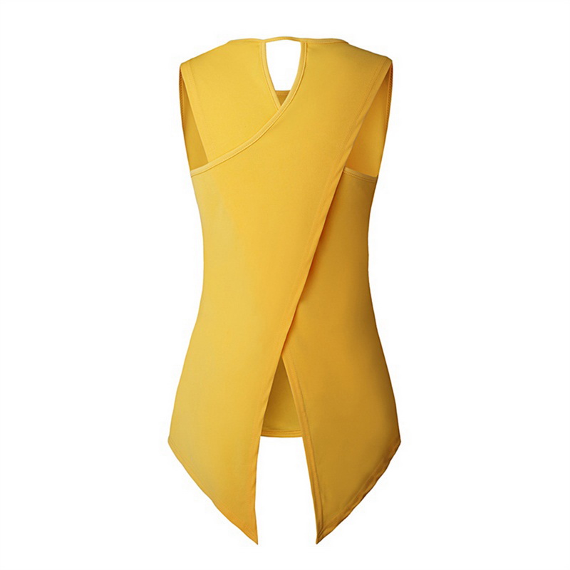 

New 2020 Women Yoga Shirts O Neck Sleeveless T-Shirts Fitness Top Loose Solid Sportswear Female Sporting Clothing Large Size, Black