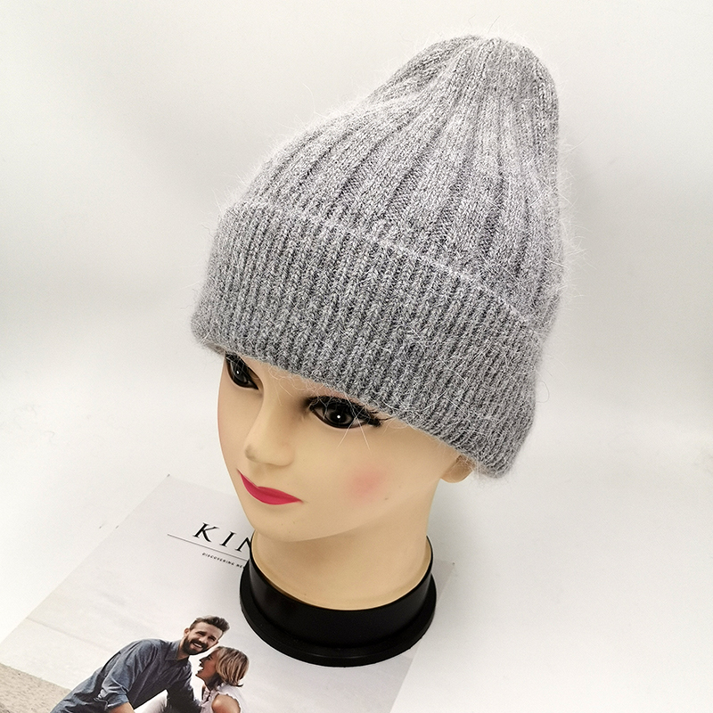 

Rancyword] new simple fur Beanie Hat for Women Winter Skullies Warm wool Cap Gorros Female Cap, Blue