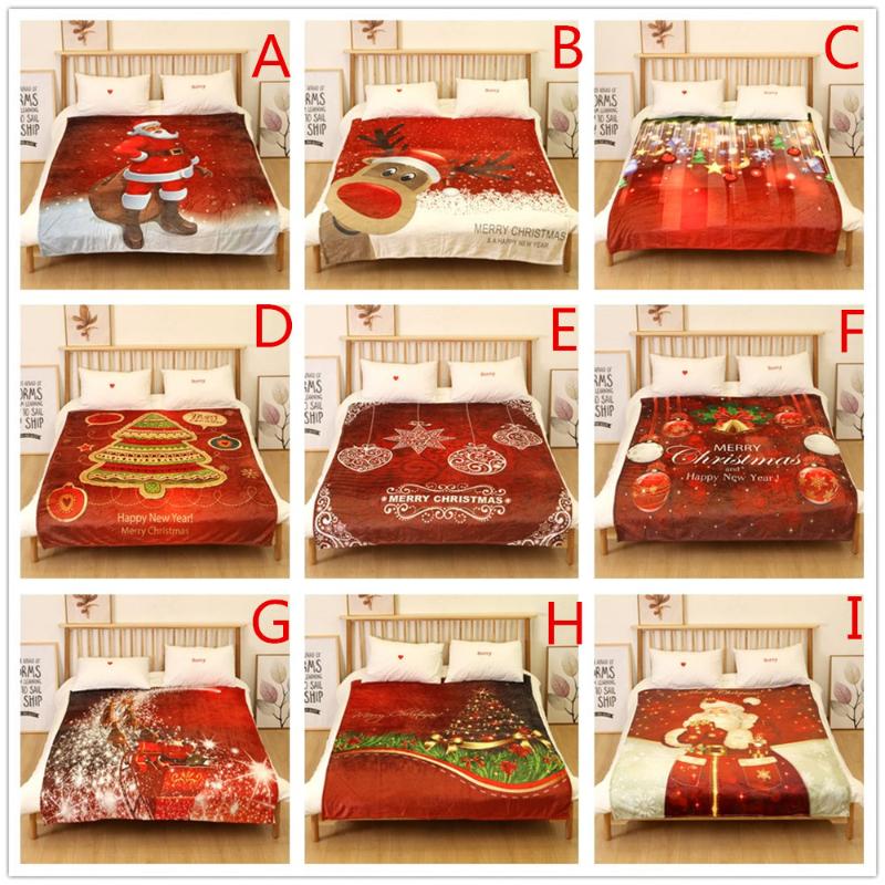 

Blanket Christmas Blanket Flannel Fabric Sofa Bed  Soft Winter Flannel Aircraft Office #45