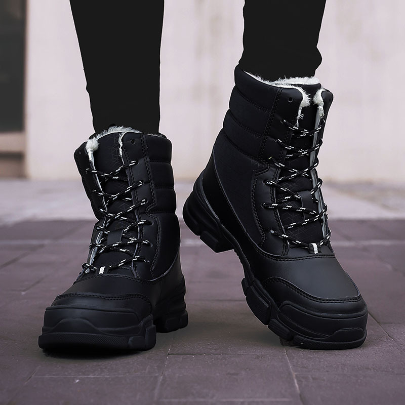 

Winter boots women shoes rubber soles splicing chunky sneakers female plus size casual warm velvet platform shoes women boots, Red