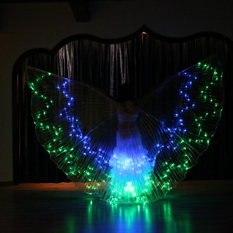 

Adult Kids LED Belly Dance Isis , Angel Light Clothing Party Cosplay Costumes, Yellow and red
