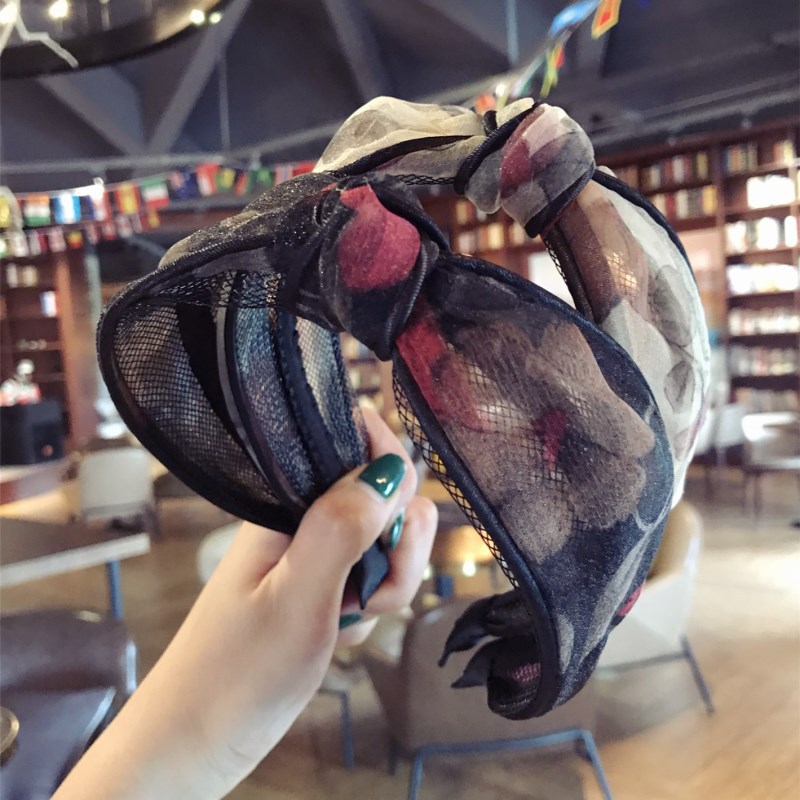 

2020 Fashion Women Polka Dot Bow Hair Bands Net Yarn Headbands for Women Classic Plastic Hair Hoop Bezel Bands Accessories