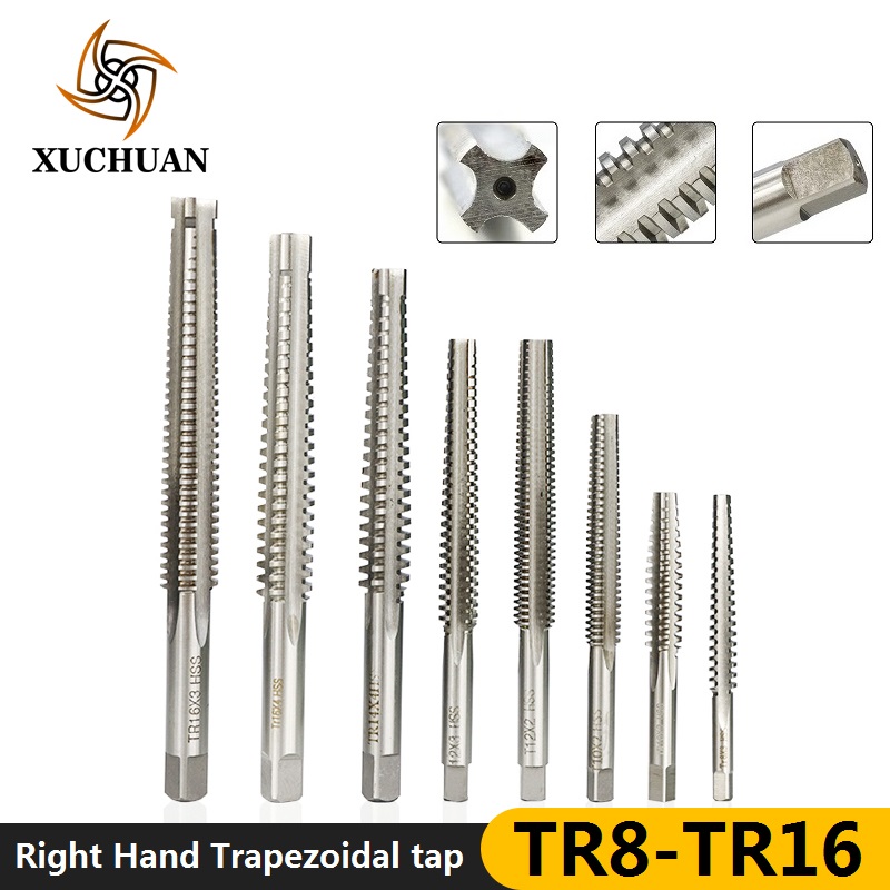

1pc High Speed Steel Right Hand Thread Tap TR8-T16 Machine Plug Tap Straight Flute Trapezoidal Screw Drill