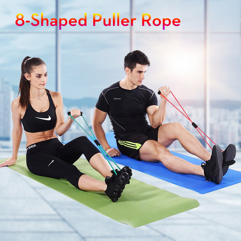 

Portable 8 Word Pull Rope Elastic Band Chest Developer Rubber Expander Sports Workout Resistance Bands Fitness Equipment Yoga