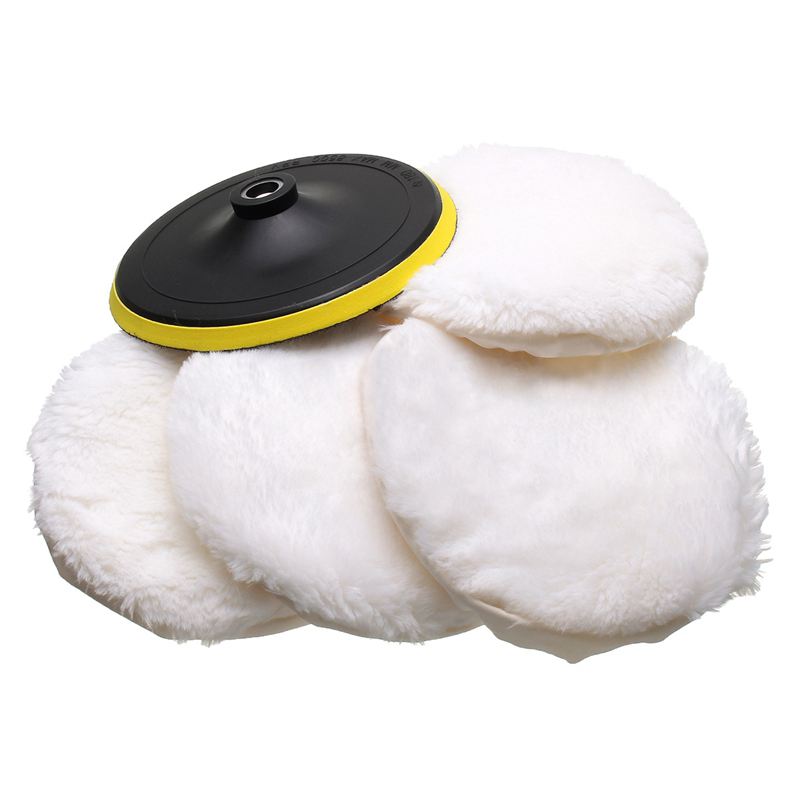 

5Pcs Polisher/Buffer kit Soft Wool Bonnet Pad White