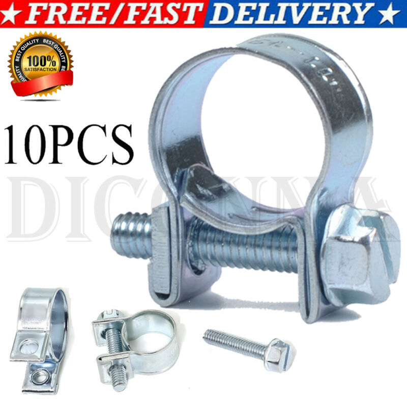 

10PCS/Lot High Quality Stainless Steel Mini water pipe Clip Fuel Line Pipe Tube Fastener Hardware Bolt Air Fuel Water Clip, 12-14mm