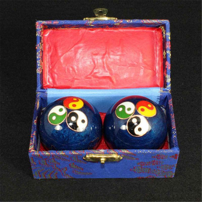 

Chinese Health Blue Baoding Ball Daily Exercise Stress Relief Handball Therapy Massager Ball Hand Strength Fitness Balls 47mm