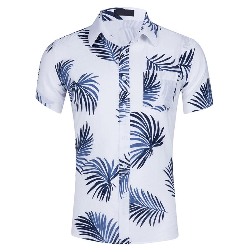 

LNCDIS Hot Hawaiian Shirt Men' New Short Sleeves Of Beach Wind Printing Fashion Cotton Short Sleeve Top 2020 A5