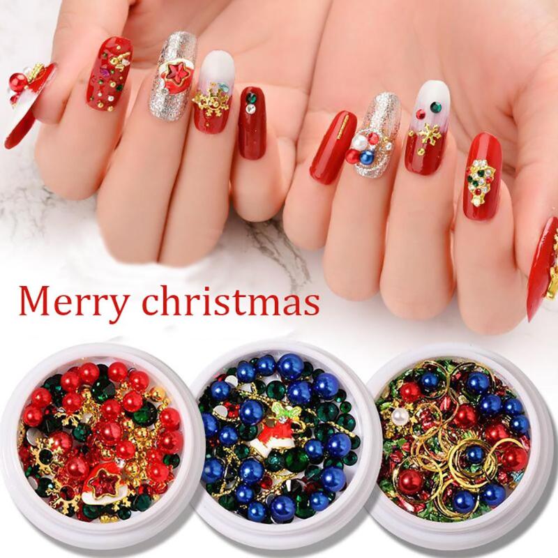 

Nail Art Rhinestone Christmas Santa Snowflake elk Alloy Rivet Glitter Rhinestone Nail Art Manicure Decoration Shining Tool